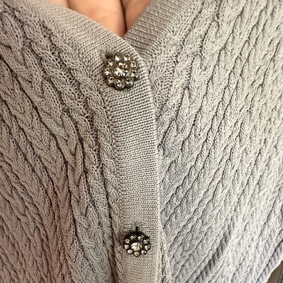 Zara Jewel Button Cable-knit Cardigan - Picture 6 of 12